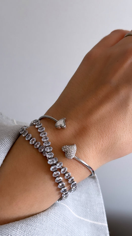 Srebrni Set Narukvica Srce